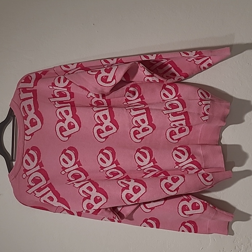 Barbie Pink Logo Crewneck Sweater - Picture 4 of 5
